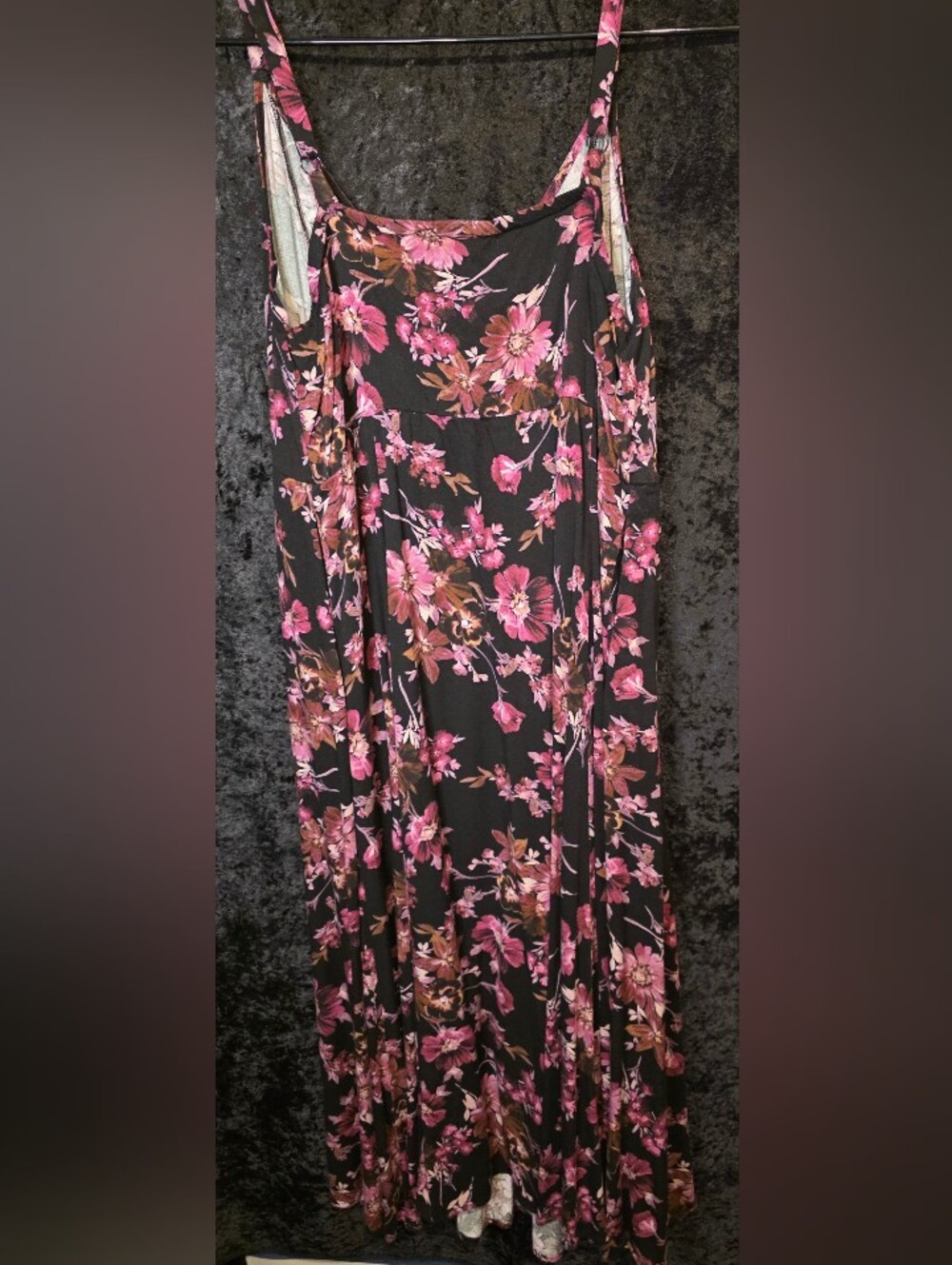 Torrid Black Maxi Dress with Pink Floral Print - Picture 3 of 3